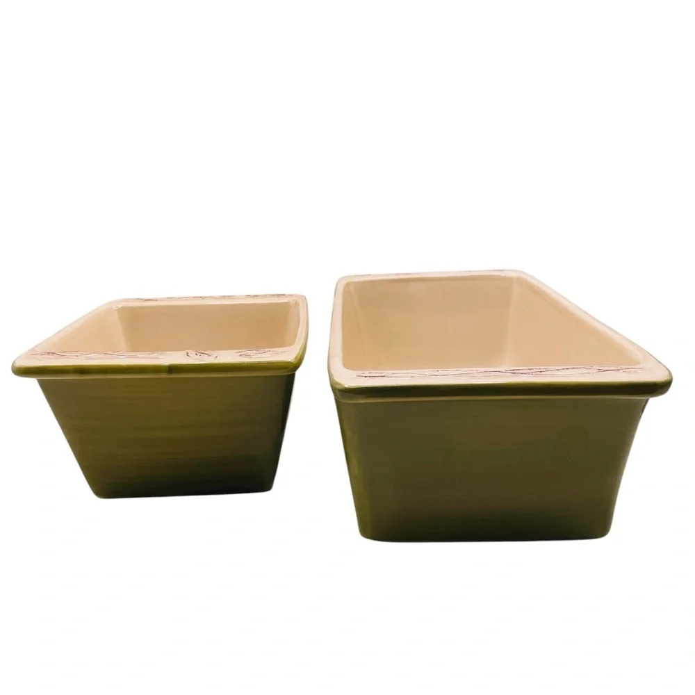 Tastefully Simple Olive Green Host Collection Bread Loaf Pan 11